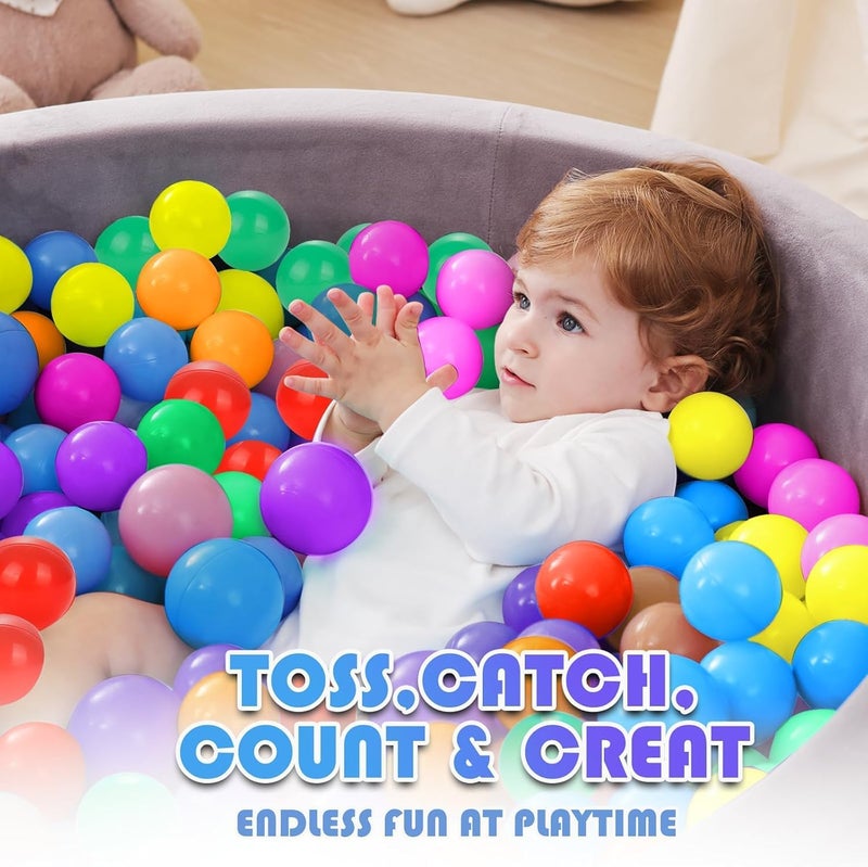 Beauenty Ball Pit Balls for Toddlers - BPA Free Crush Proof Plastic Toy Balls, Pack of 100 (Rainbow) - Image 5